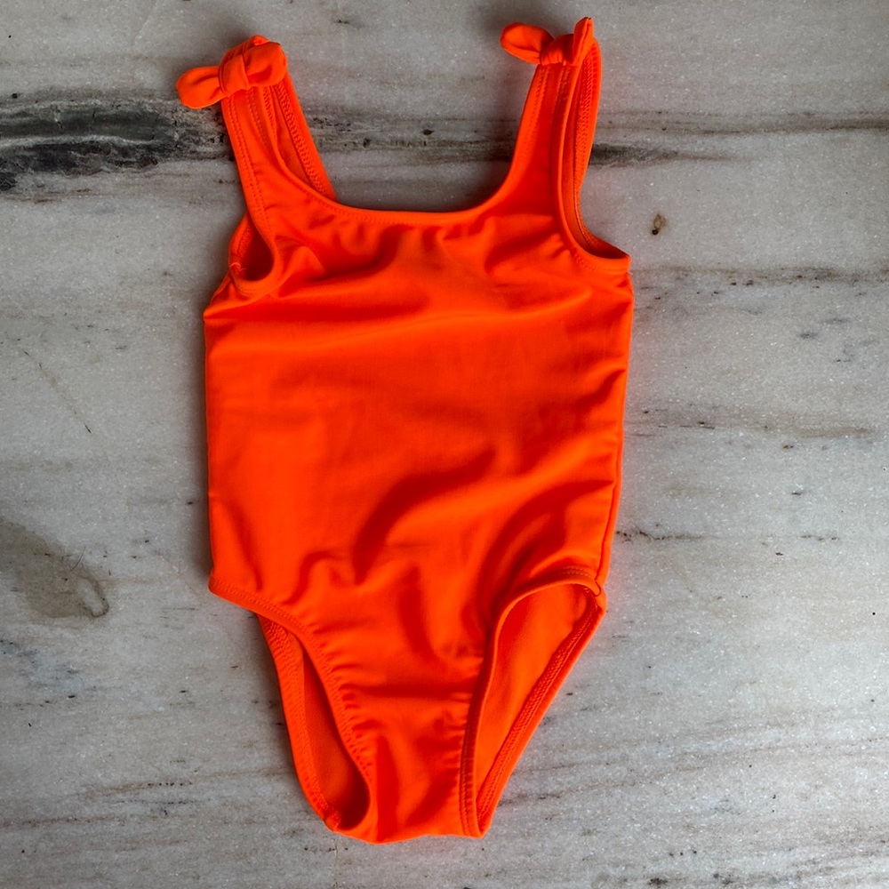 BABY CAT & JACK ORANGE SWIMSUIT WITH BOW DETAIL SIZE:12 MO